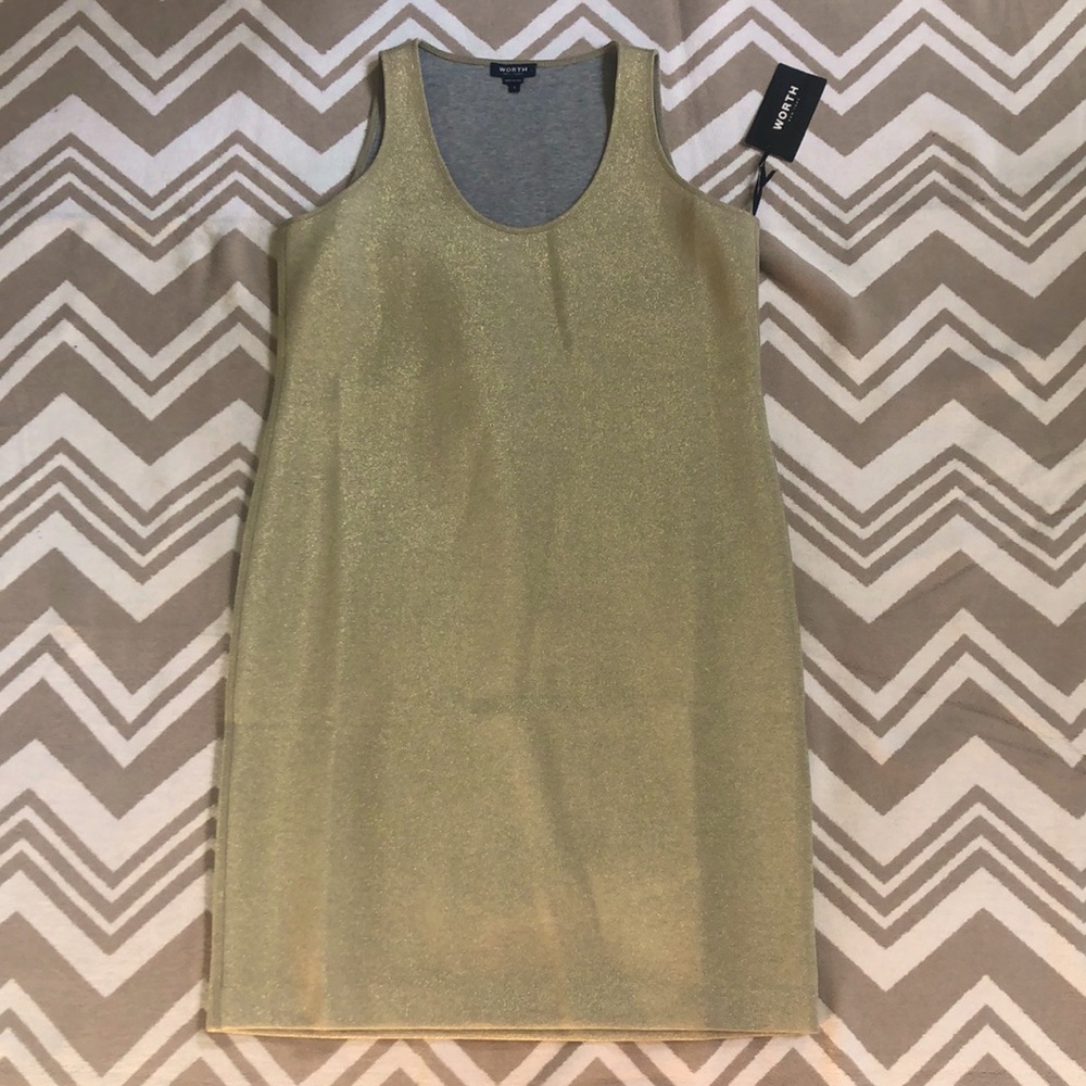 🔆NWT🔆 Worth New York Gold Lurex Jersey Dress